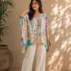 tie and dye poncho tropical