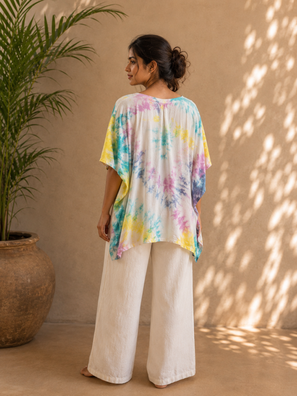 tie and dye poncho tropical2